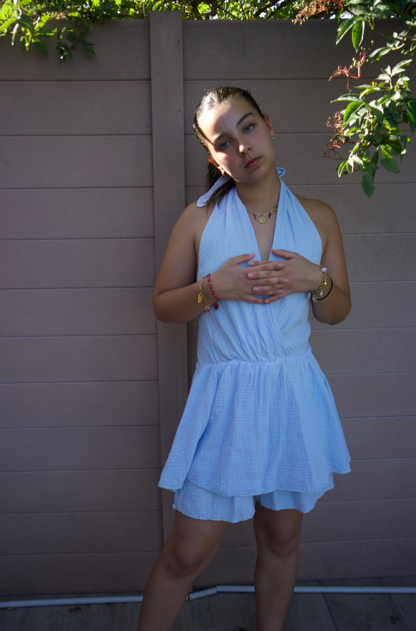Robe jade bleue