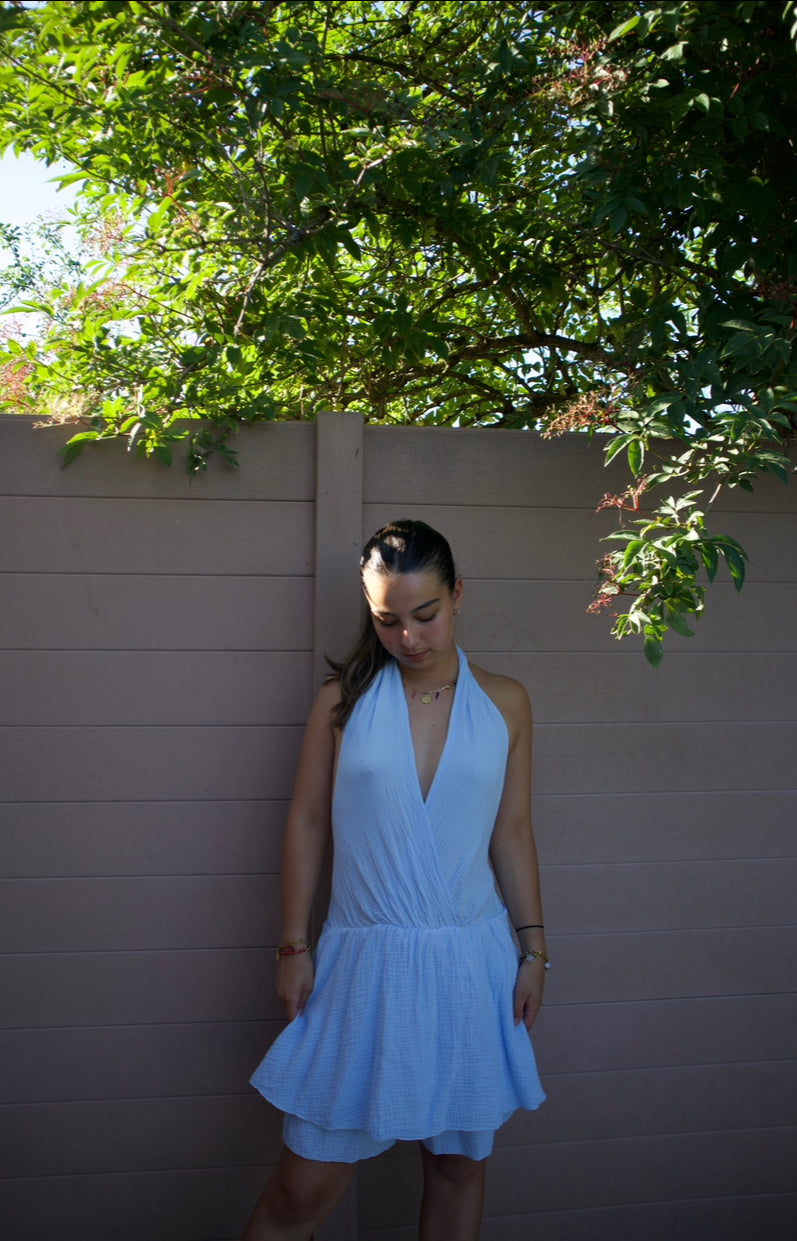 Robe jade bleue